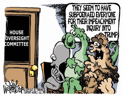 Political Cartoon U.S. House Oversight Committee Subpoena Impeachment Inquiry
