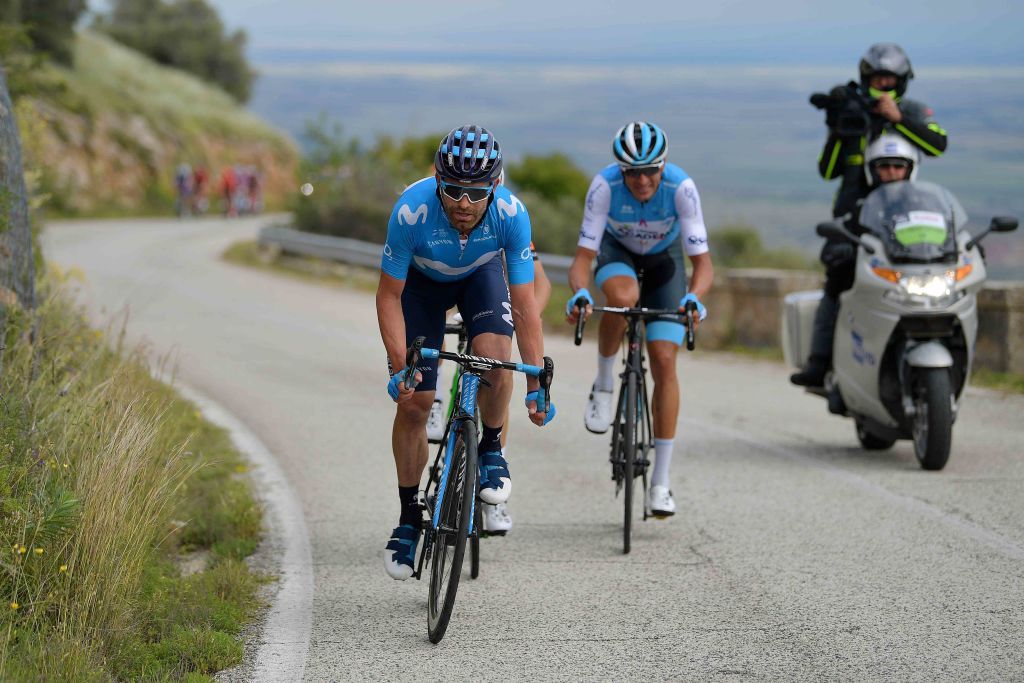 Jose Rojas (Movistar) and Ruben Plaza (Israel Cycling Academy) on the attack from the breakaway