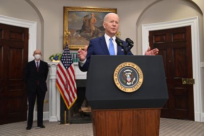 President Biden speaks with Supreme Court Justice Stephen Breyer