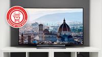 48-inch LG C5 on a white table showing an image of Florence. 