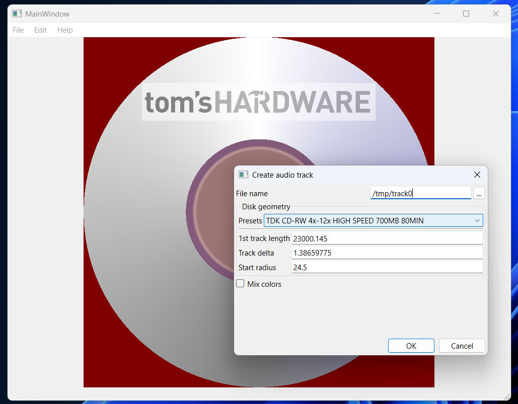 Burning imagery onto a CD's data surface