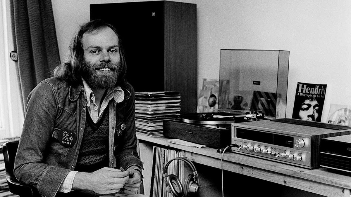 Bob Harris sitting at his desk