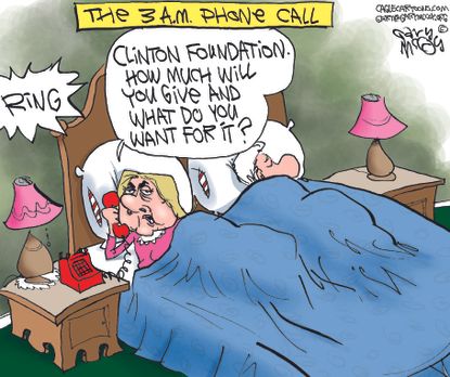 Political cartoon Hillary Clinton Foundation