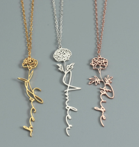 Etsy, Personalized Name Necklace with Birth Flower ($16.32, was $23.32)&nbsp;