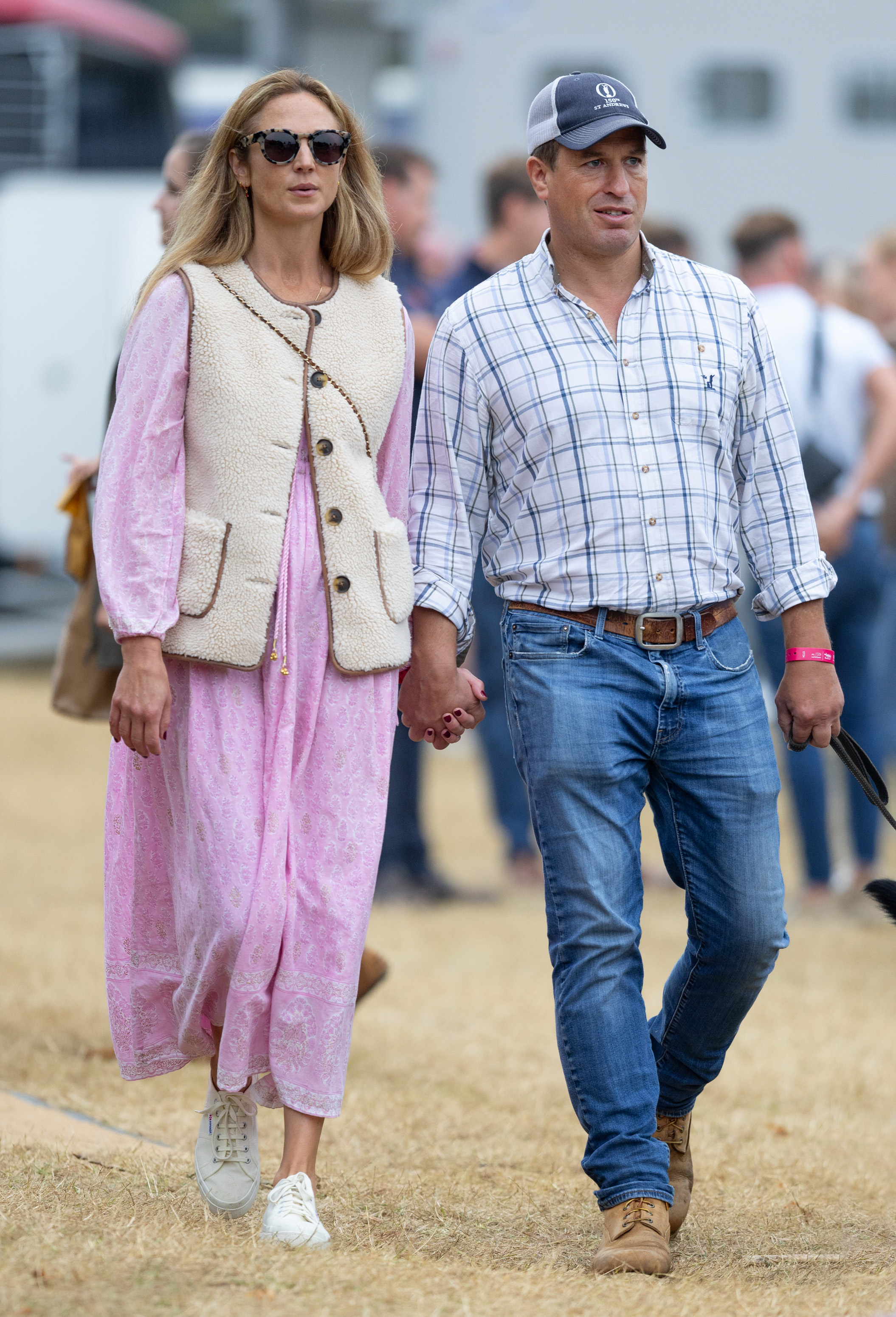 STAMFORD, UNITED KINGDOM - SEPTEMBER 07: Harriet Sperling and Peter Phillips are seen at the Burghley Horse Trials at Burghley House, Stamford, Lincolnshire on September 07, 2024 in Stamford, United Kingdom. (Photo by Spotlight Royal/Bauer-Griffin/GC Images)
