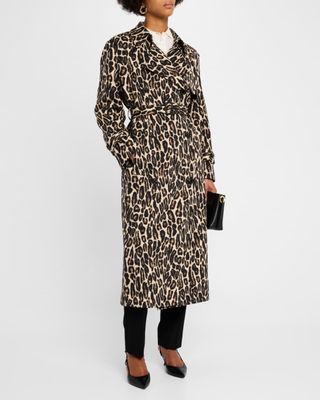 Relaxed Leopard Trench Coat