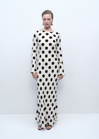 MANGO, Flared Sleeve Polka-Dot Dress - Women | Mango Usa