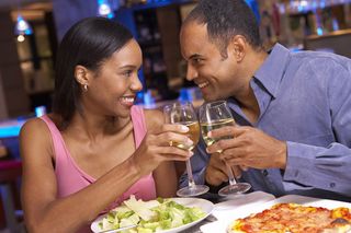 Couple at restaurant