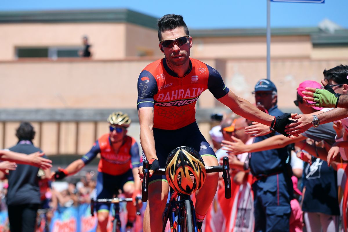 Despite his previous wins and stints in pink at the Giro, Giovanni Visconti is riding in service of Bahrain-Merida teammate Vincenzo Nibali