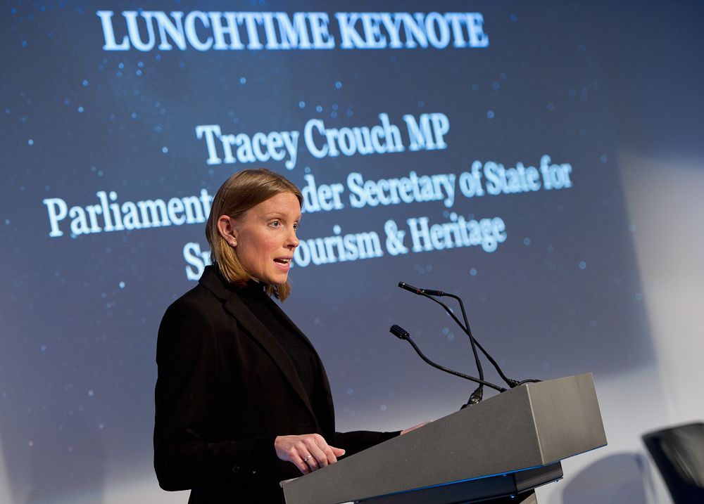 Tracey Crouch MP, Parliamentary Under Secretary of State for Sport, Tourism and Heritage at the Beyond Sport Summit in London