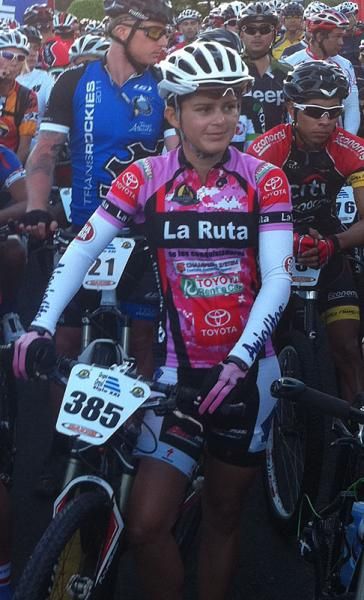 Adriana Rojas (Specialized) sports her new leader's jersey