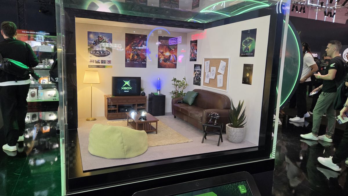 Miniature IKEA furniture and Xbox console
