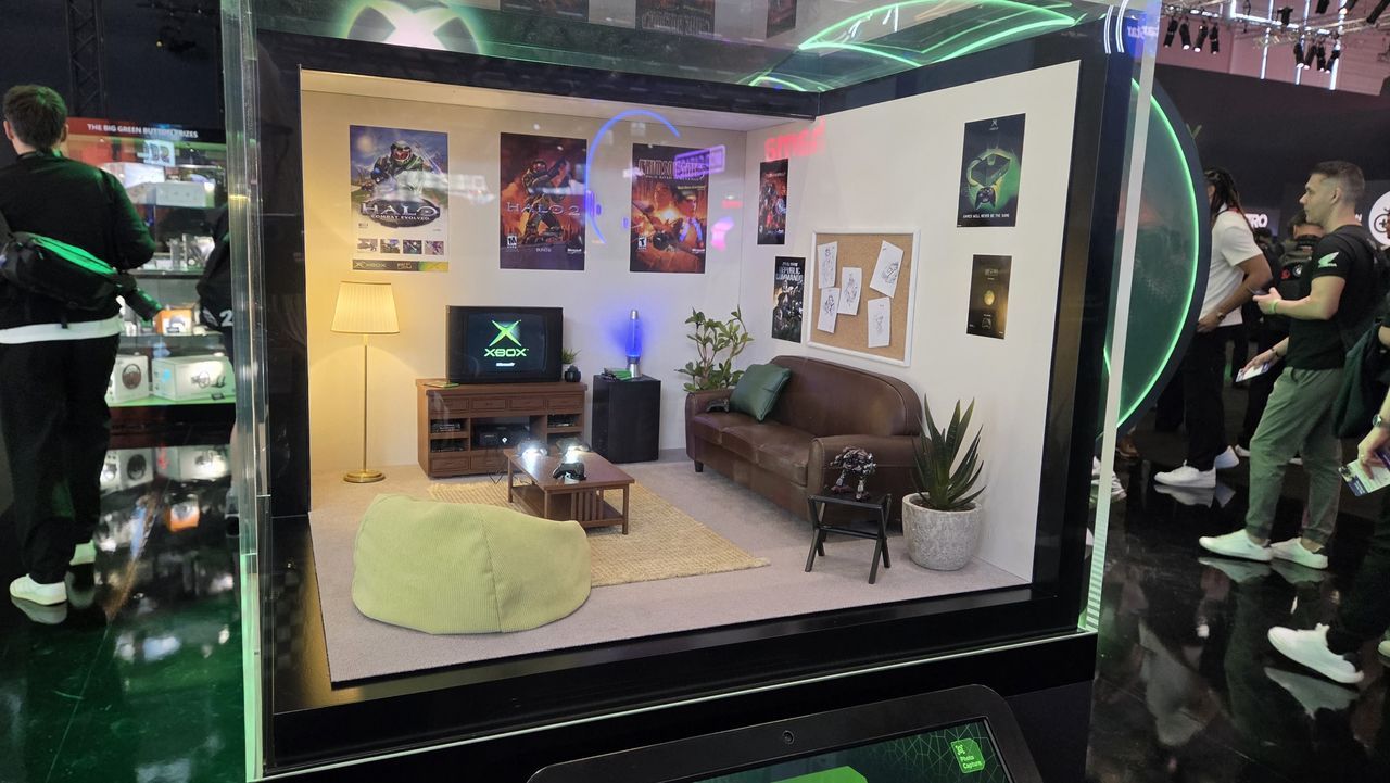 Miniature IKEA furniture and Xbox console