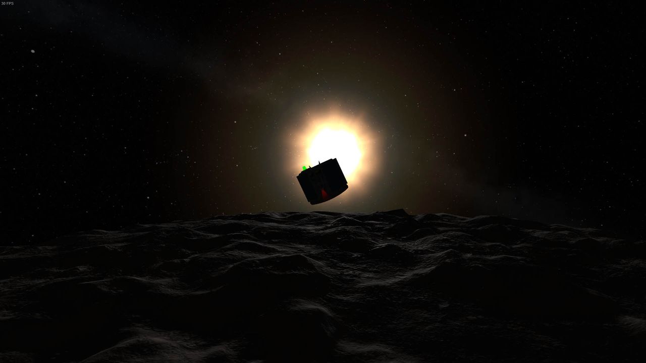 A Bepicolombo mission lander as envisioned in Kerbal Space Program's Shared Horizons.