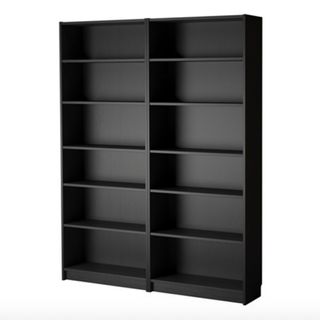 grey wooden book shelves