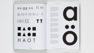 The book's layout mimics the geometric stylings of the typeface itself