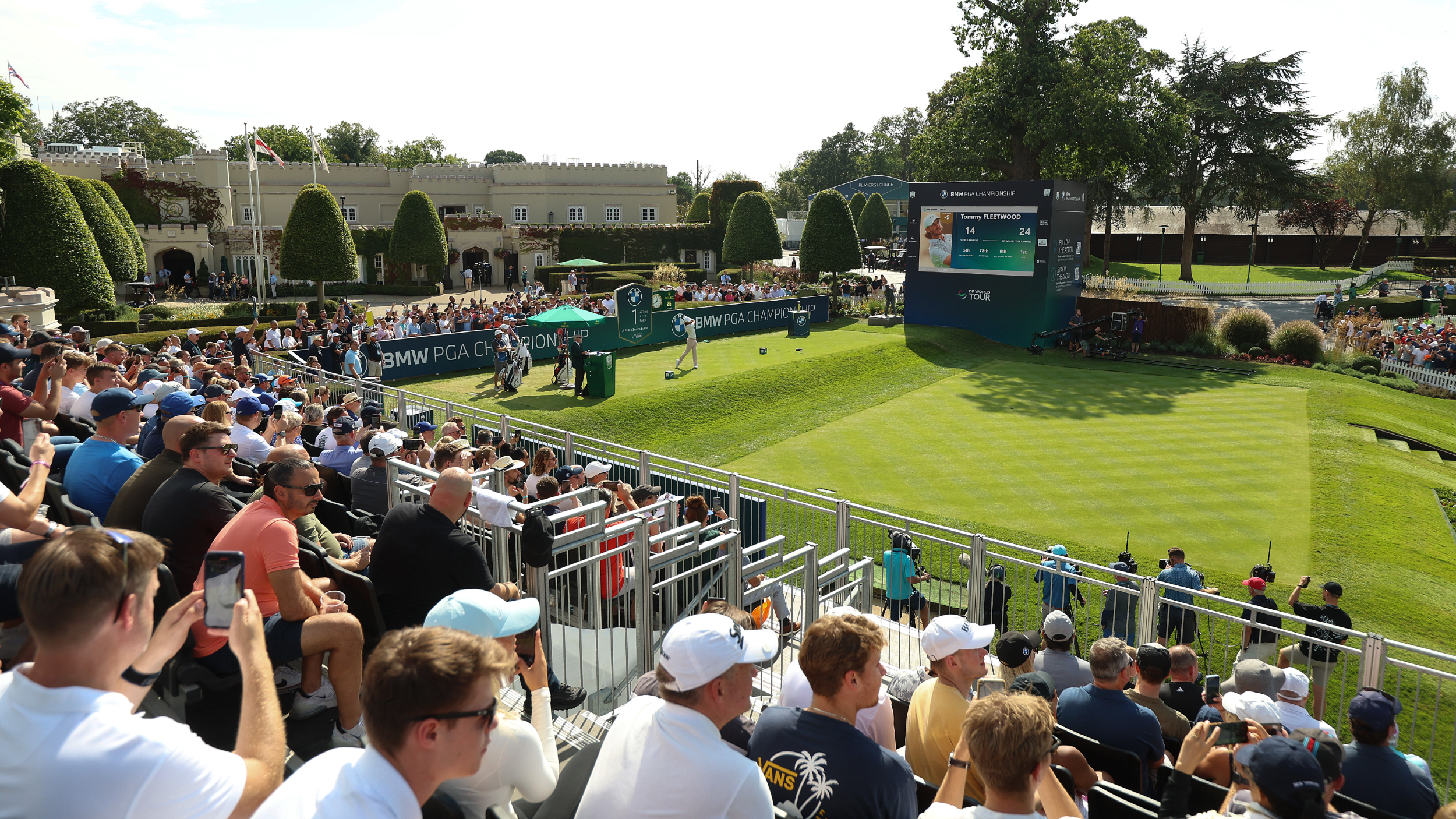 Tommy Fleetwood tees off in a BMW PGA Championship practice round 
