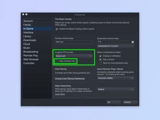 A screenshot showing how to use various Steam features