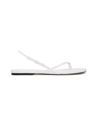 White Wishbone Flat Sandals