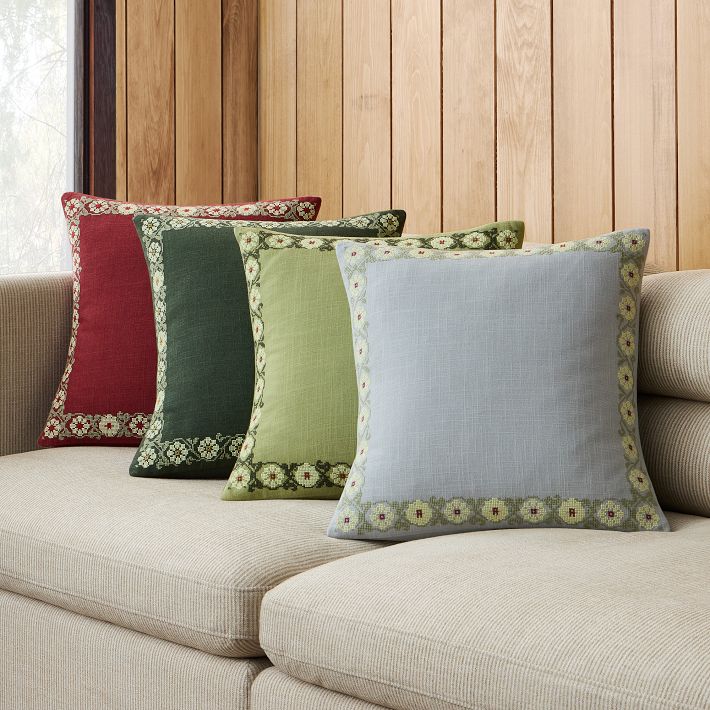 Emma Chamberlain Stitched Floral Pillow Cover