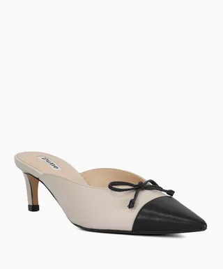 Dune, Leather Pointed Toe Slip on Heels