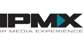 The IPMX logo that AIMS will showcase at ISE 2023. 