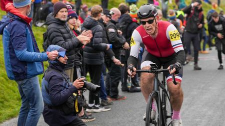 Chris Maffei climbs at the national champs