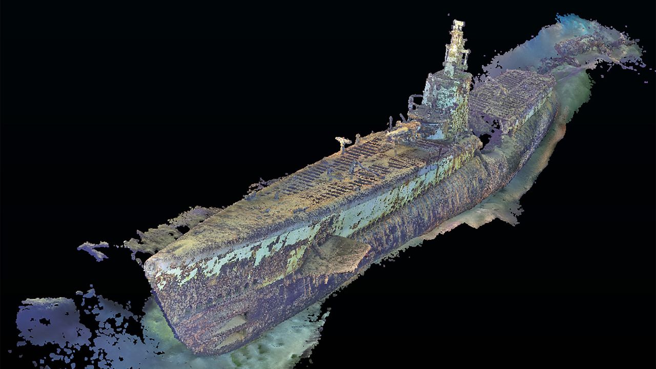 A 3d computer recreation of the submarine