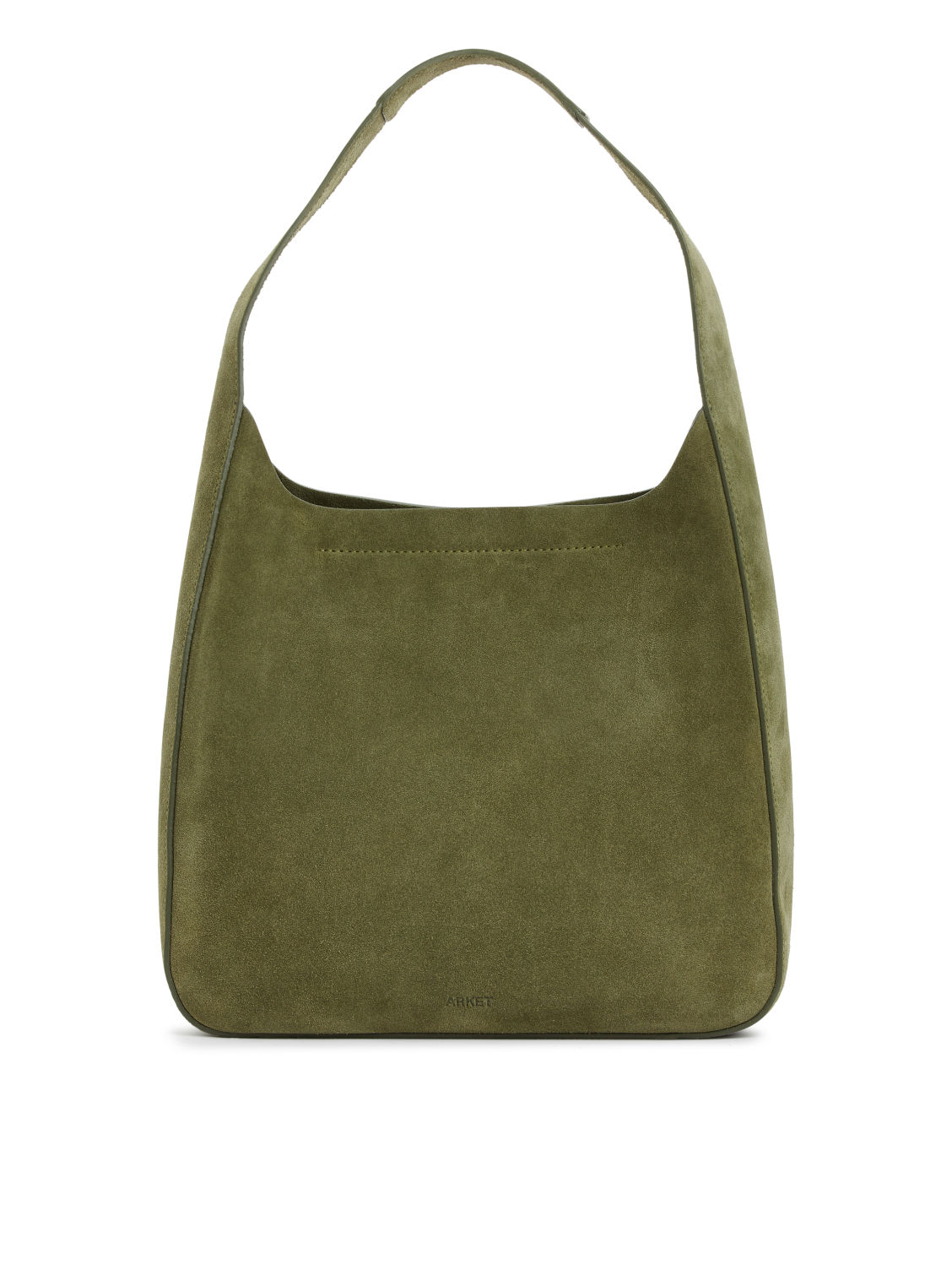 Top-Handle Suede Bag - Khaki Green - Arket Gb