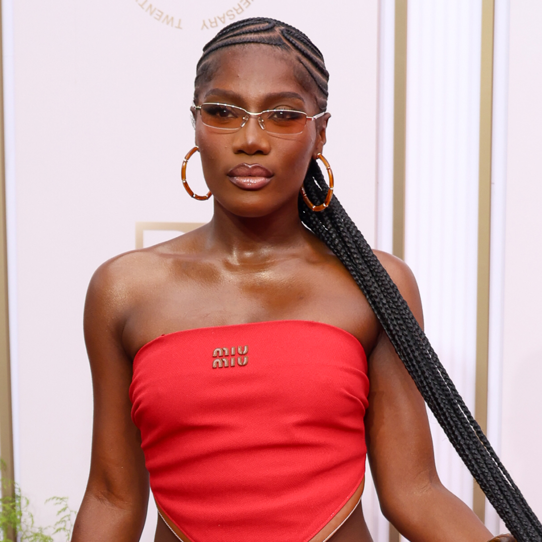 Doechii wears a Miu Miu bandana top with a matching skirt at the 2025 BET Awards.