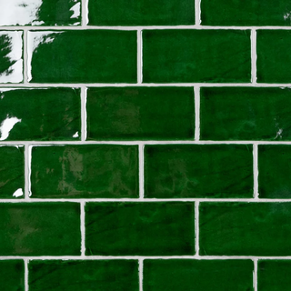 Green subway tiles