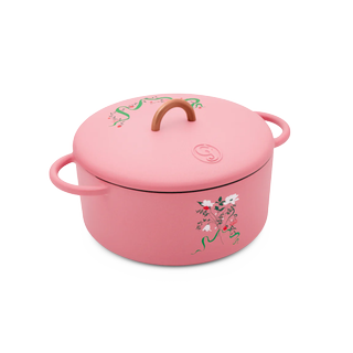 coquette-style pink dutch oven