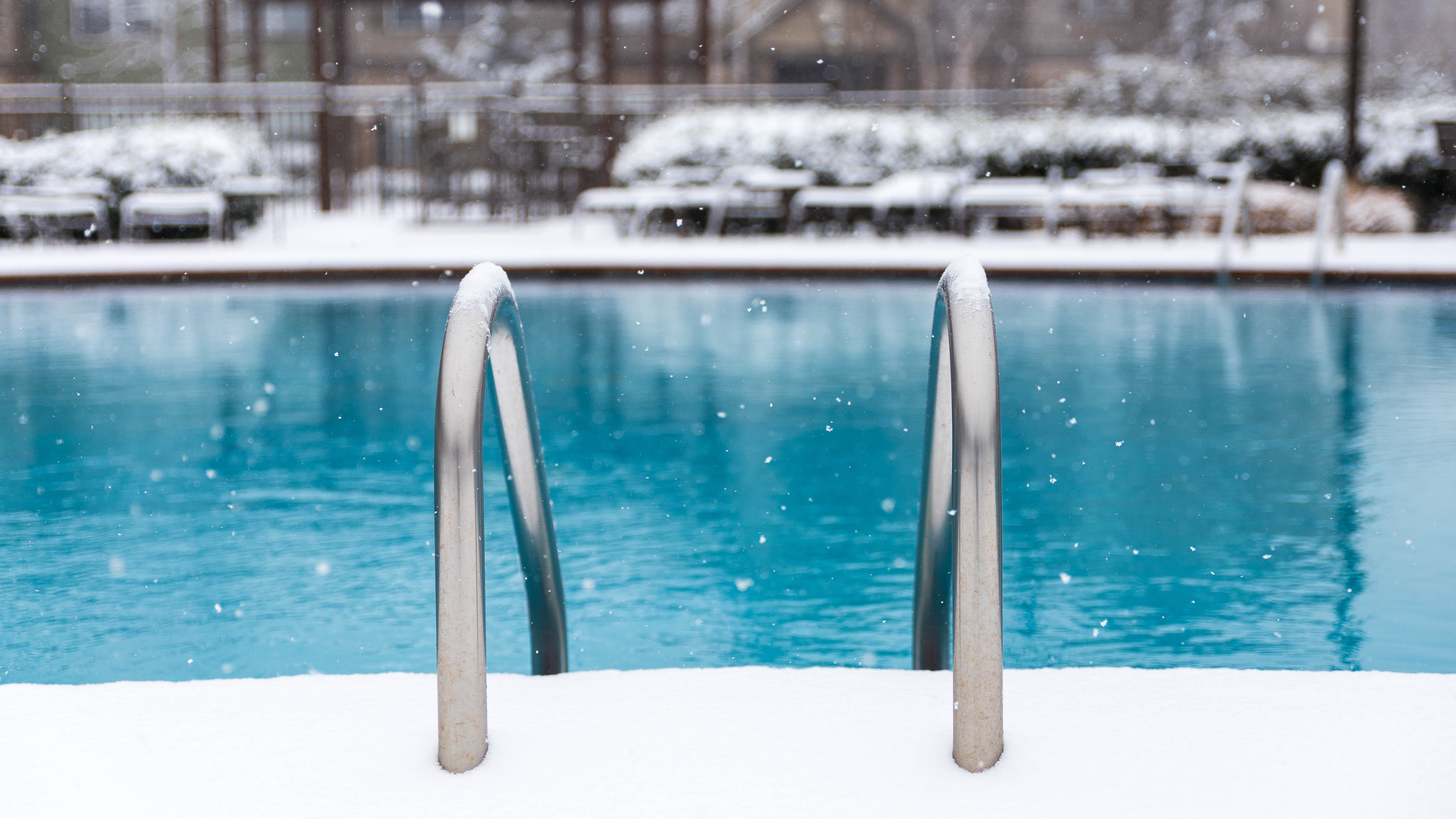 swimming pool in winter