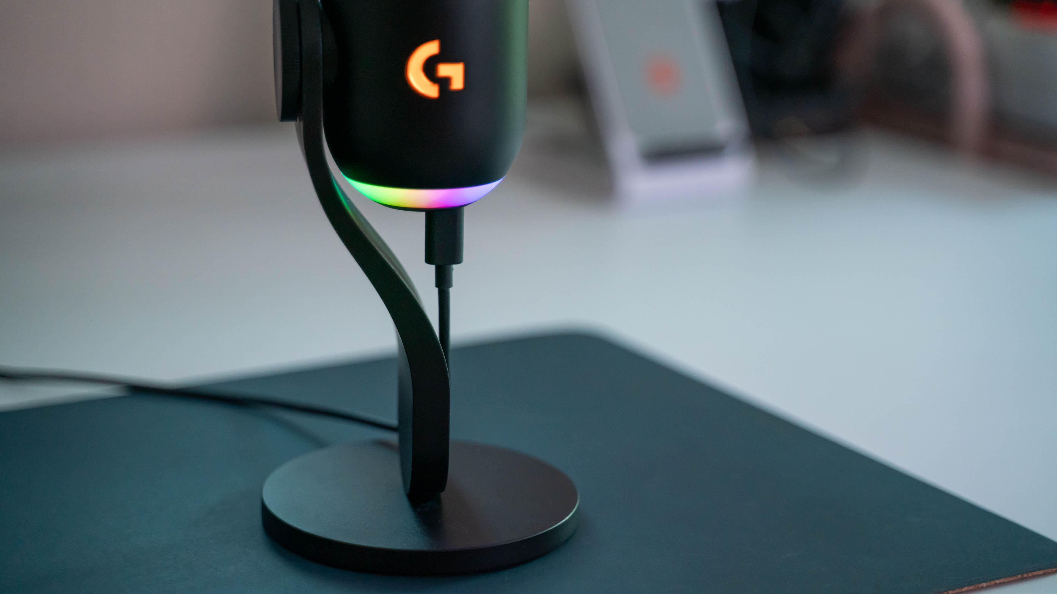 Logitech G Yeti GX on the author's deskr