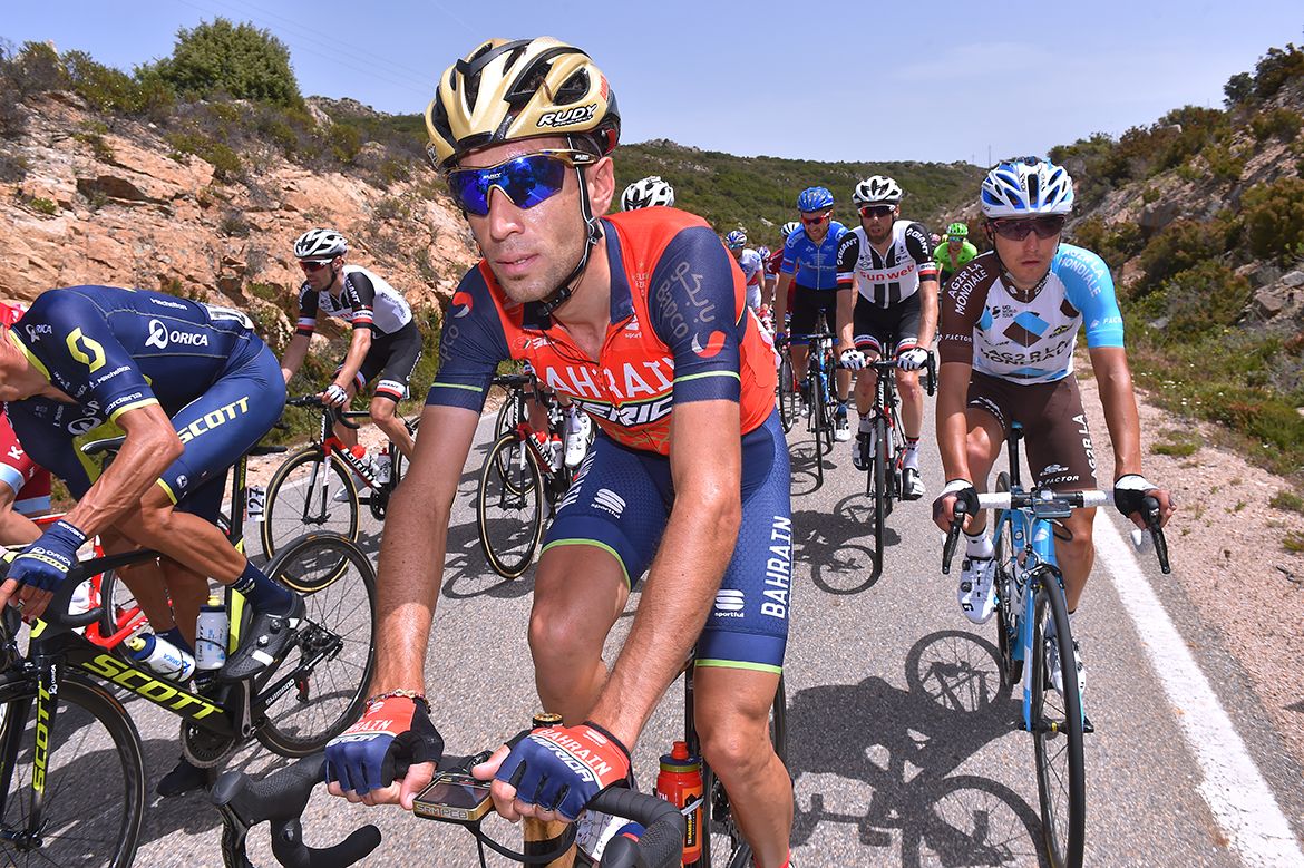 Vincenzo Nibali on stage 2 of the Giro d'Italia