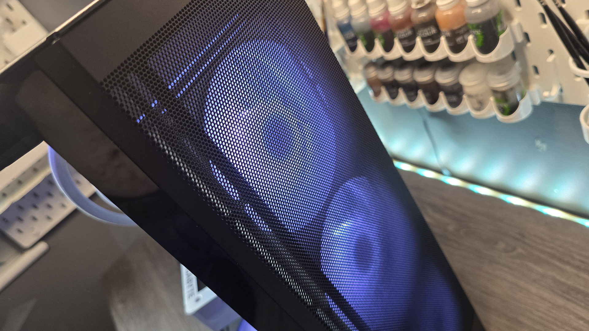 The NZXT Kraken Plus 360 RGB liquid cooler installed in a test bench.