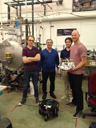 Rover researchers at the University of Colorado Boulder. From left to right, Nate Marx, Jack Burns, Ben Mellinkoff and Chris Womack.