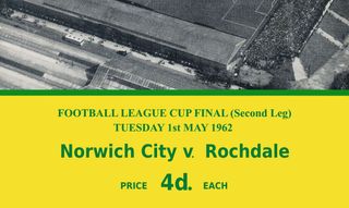 The cover of the programme for the 1962 League Cup final second leg match between Norwich City and Rochdale