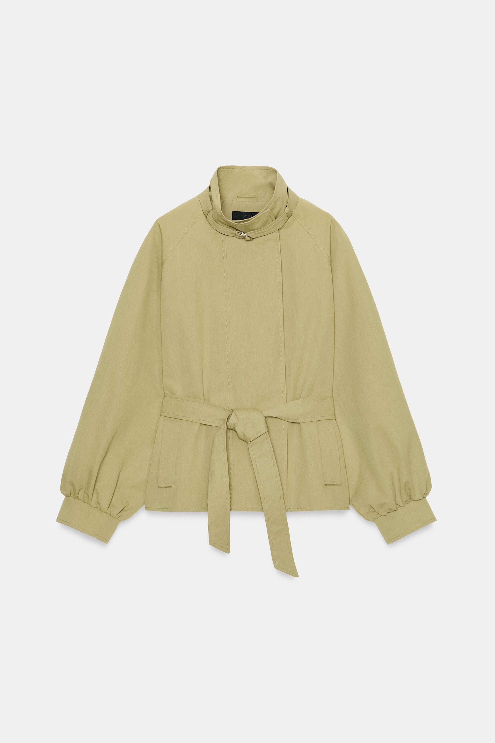 High Collar Belted Jacket