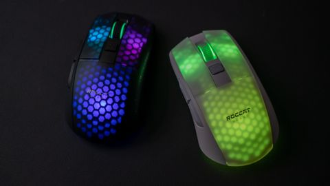 Roccat Burst Pro Air mice in all their RGB lighting glory