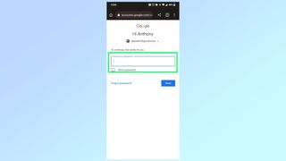 Login to your Google account using your password