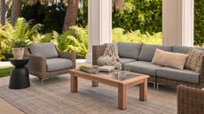 Outer outdoor furniture on patio