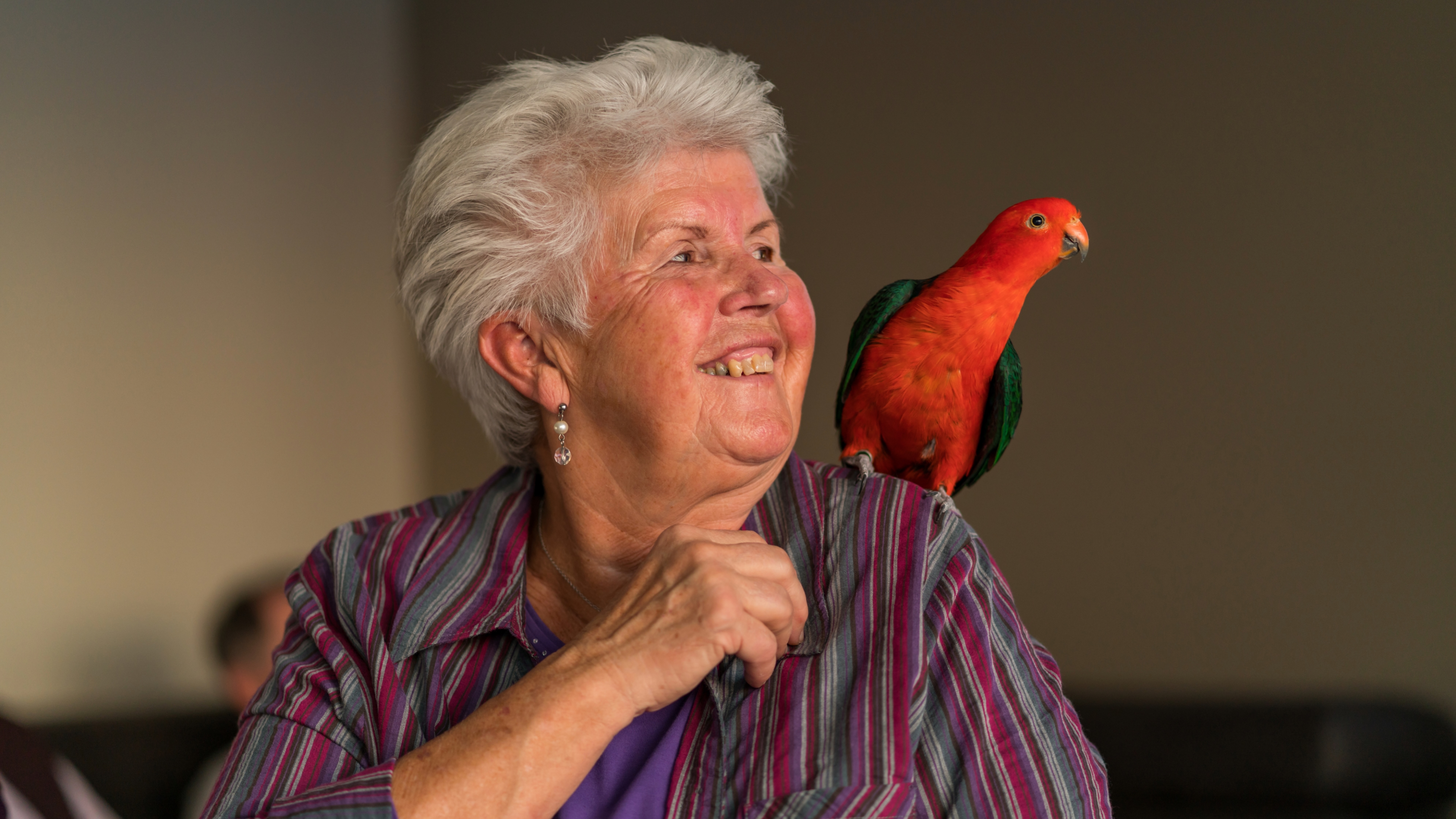 Woman and bird