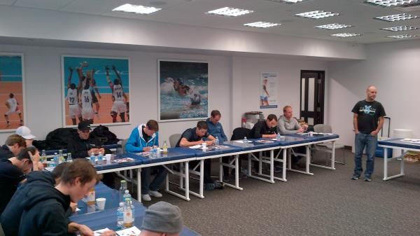 Spidertech riders take part in a seminar