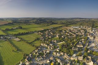 Aerial view of village