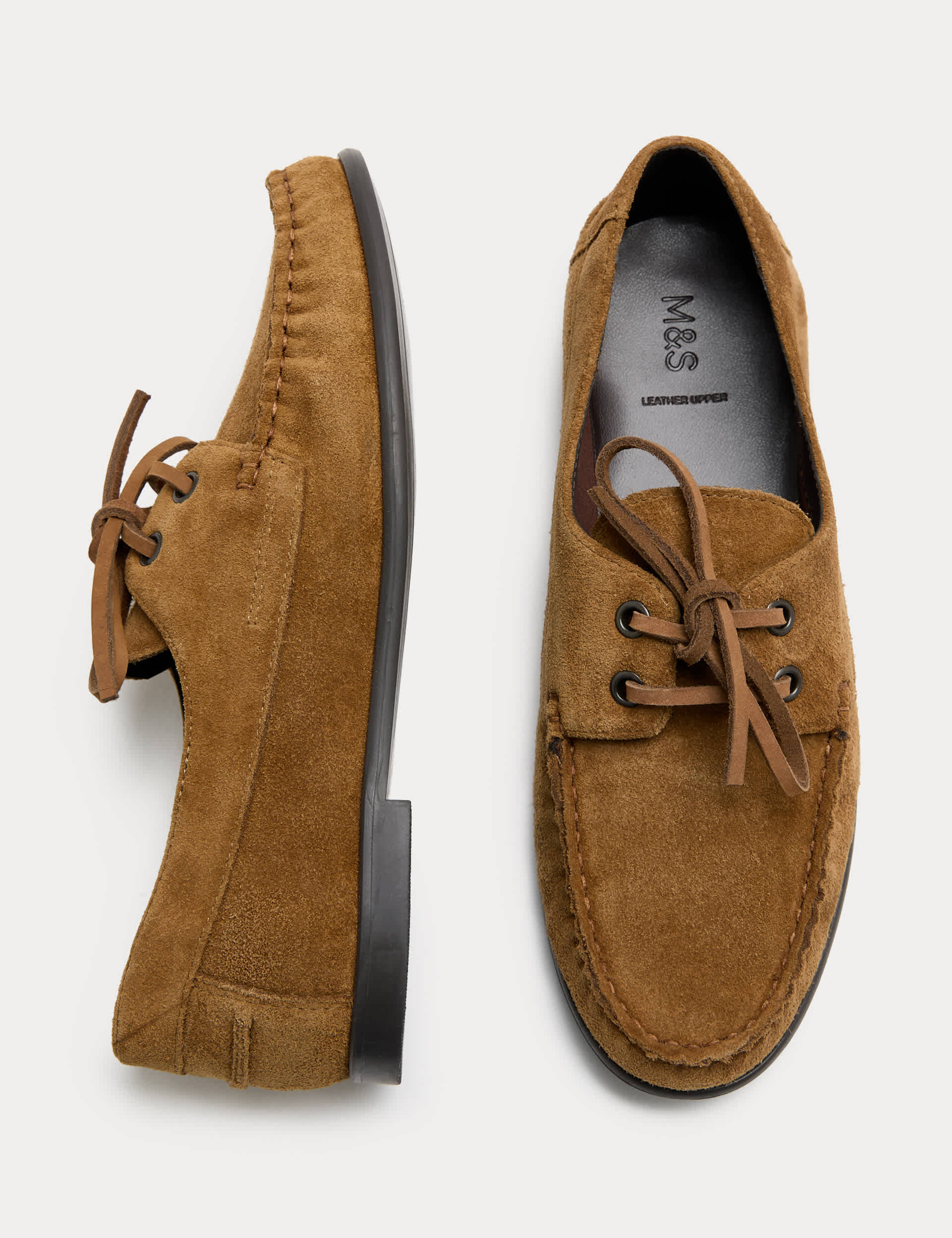 Suede Lace Up Flat Boat Shoes
