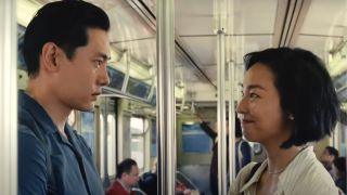 Nora and Hae Sung on the subway in Past Lives