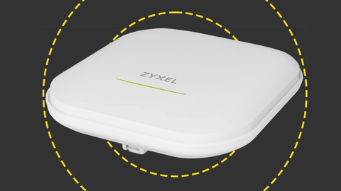 The Zyxel WAX620D-6E router on the IT Pro background
