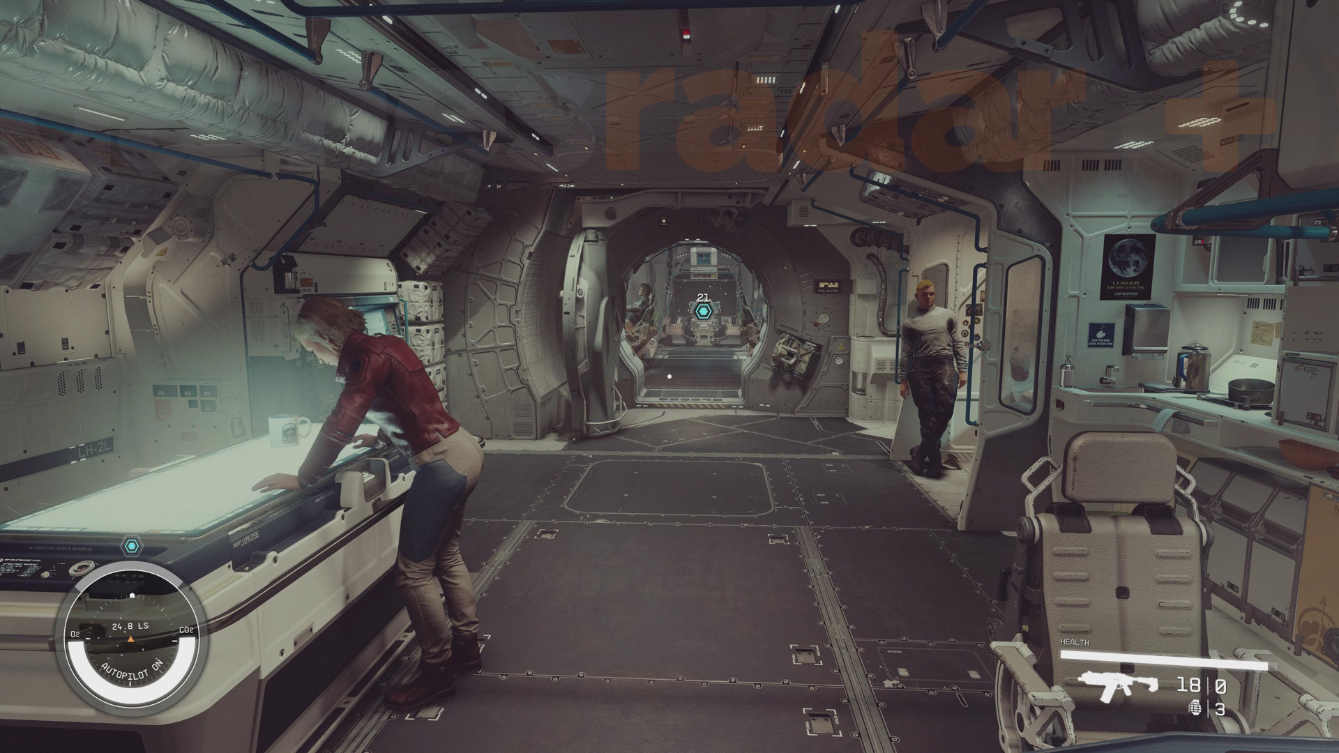 Talking to your crew while Starfield Cruise Mode is active