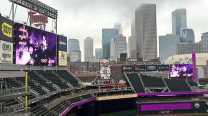 Target Field is purple in honor of Prince.